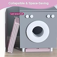 Vista 2 de Bañera plegable portátil para bebé, 29.5 pulgadas de largo x 17.7 pulgadas de ancho x 9.8 pulgadas de alto, adecuada para 0-6 años, rosa/verde menta