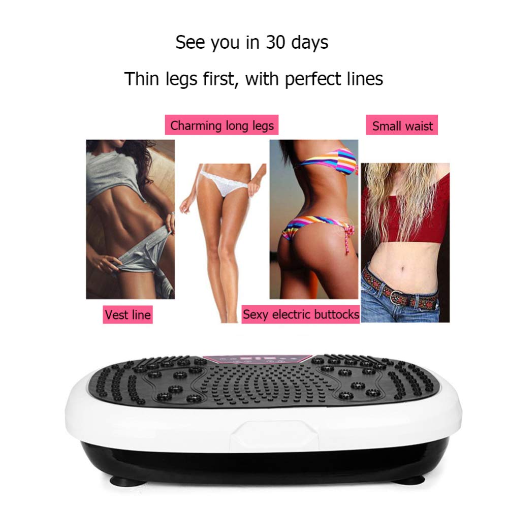 3D Fitness Pedane Vibranti, Allenarsi Macchine A Piattaforma Vibrante Crazy Fit Massage Esercizio Machine,White