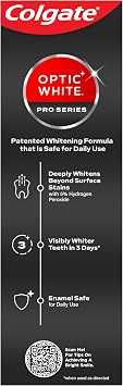 Colgate Optic White Pro Series Stain Prevention Hydrogen Peroxide Toothpaste, Teeth Whitening Toothpaste, Effectively Removes Tea, Coffee, and Wine Stains, Enamel-Safe for Daily Use, 3.0 oz