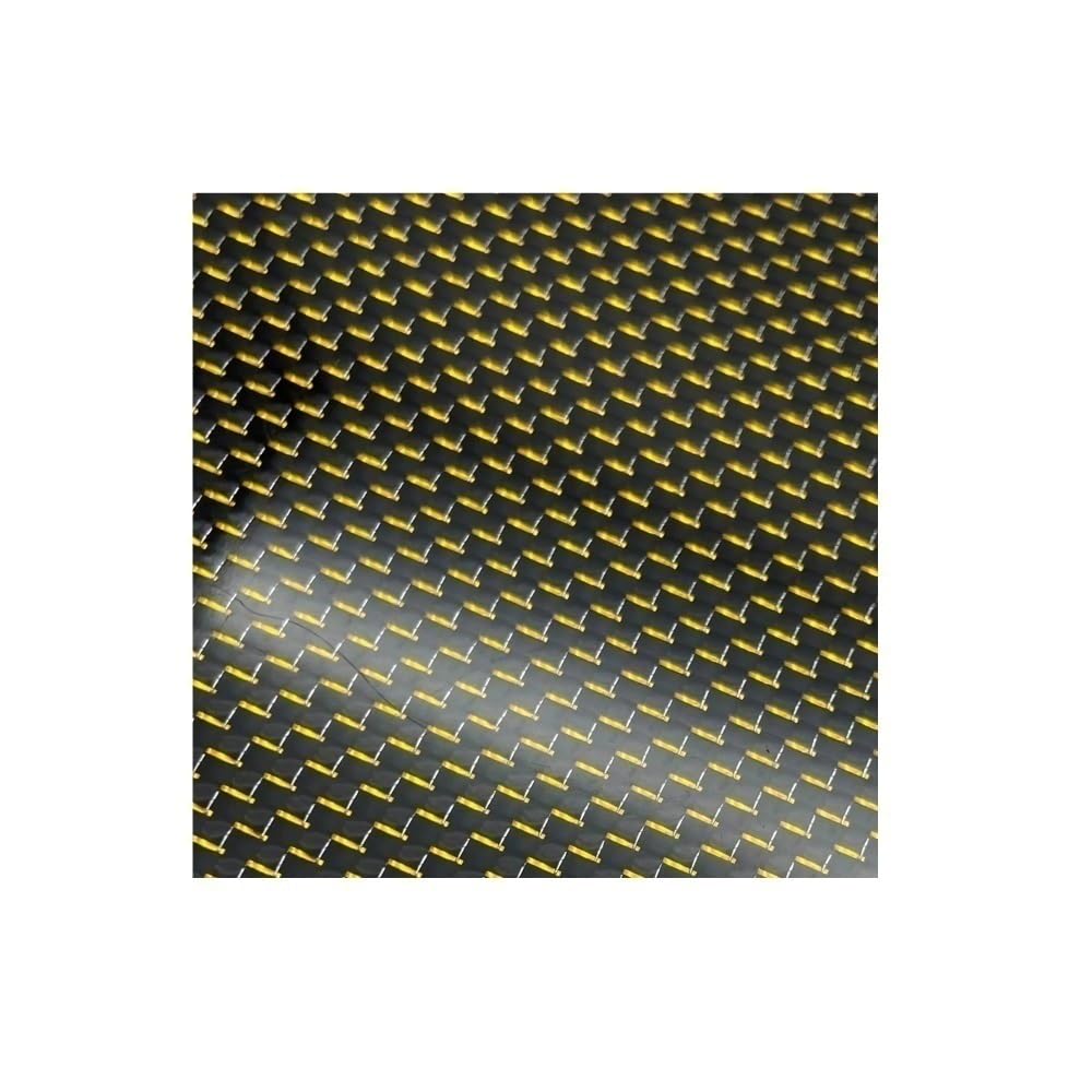 Hoja de fibra de carbono Lámina de tejido sarga amarilla, corte precisión, acabado brillante, tablero compuesto 3K for aficionados al bricolaje, 1 pieza(200x300x3.0mm)