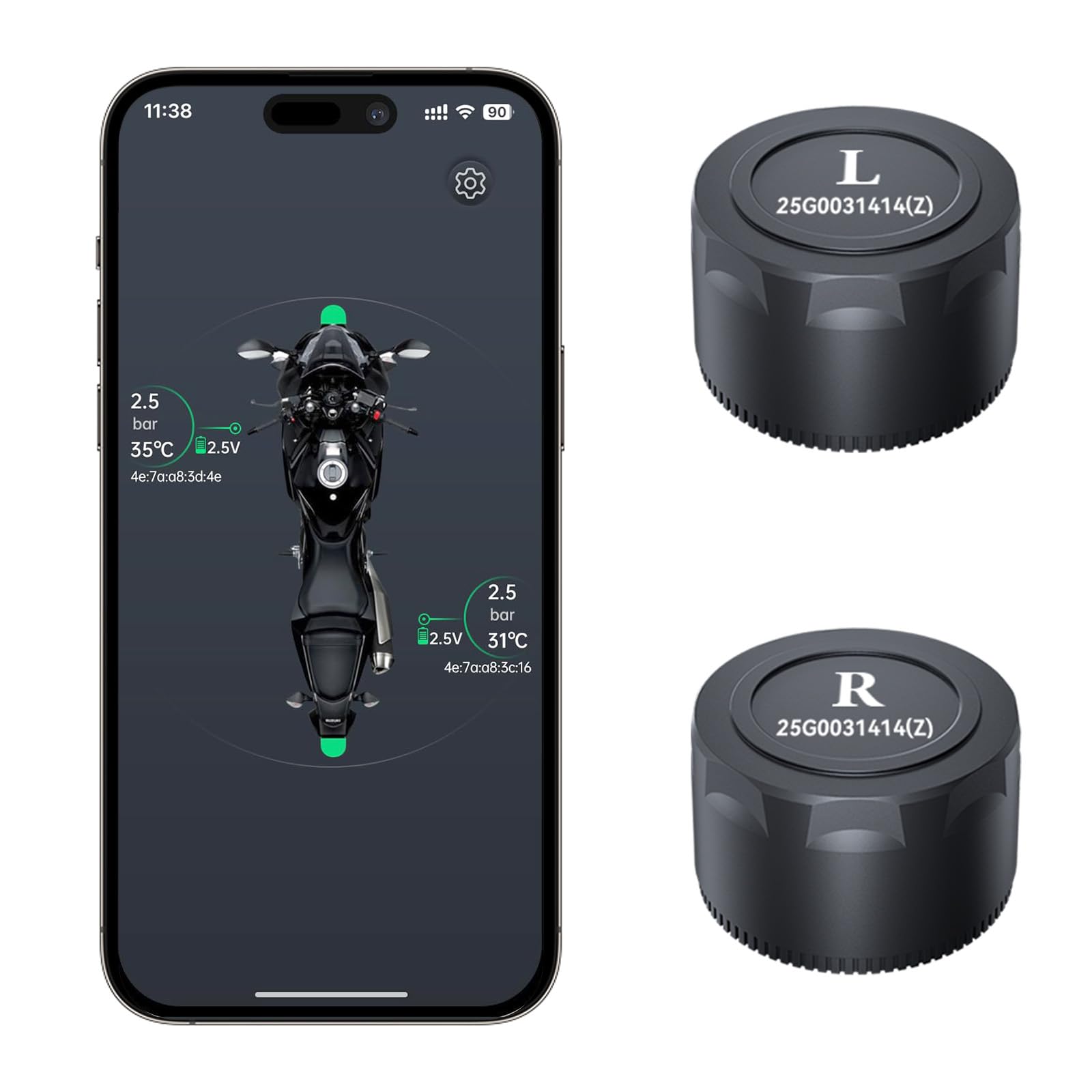 Amazon.co.jp: OBEST TPMS 空気圧センサー バイク スマホでチェック