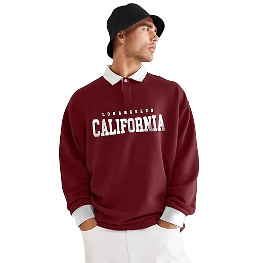 Jump Cuts Mens Printed Polo Neck Full Sleeve Black Cottonblend T-Shirt