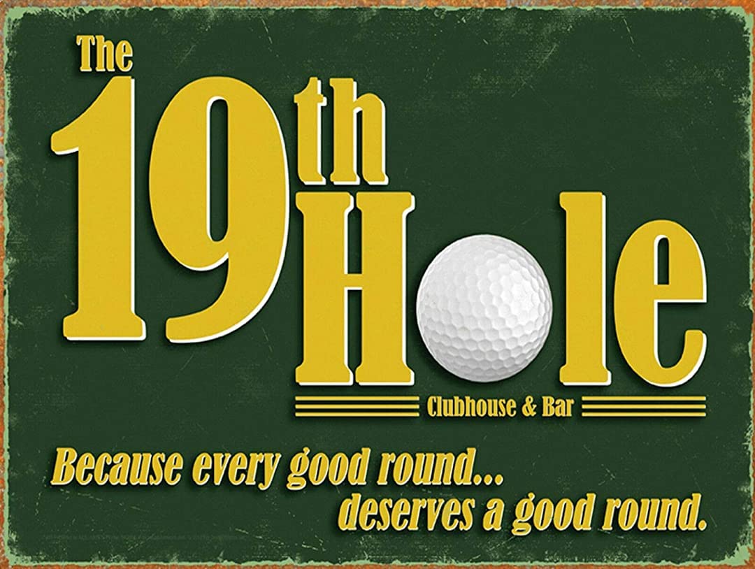 Krouterebs New Tin Sign The 19Th Hole Metal Tin Sign Rustic Wall Decor Suitable For Home And Kitchen Bar Man Cave Cafe Garage Wall Decor Retro Vintage 12X8 Inch