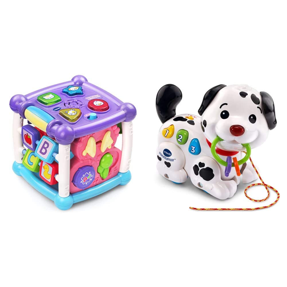Vtech Busy Learners Activity Cube Purple And Pull And Sing