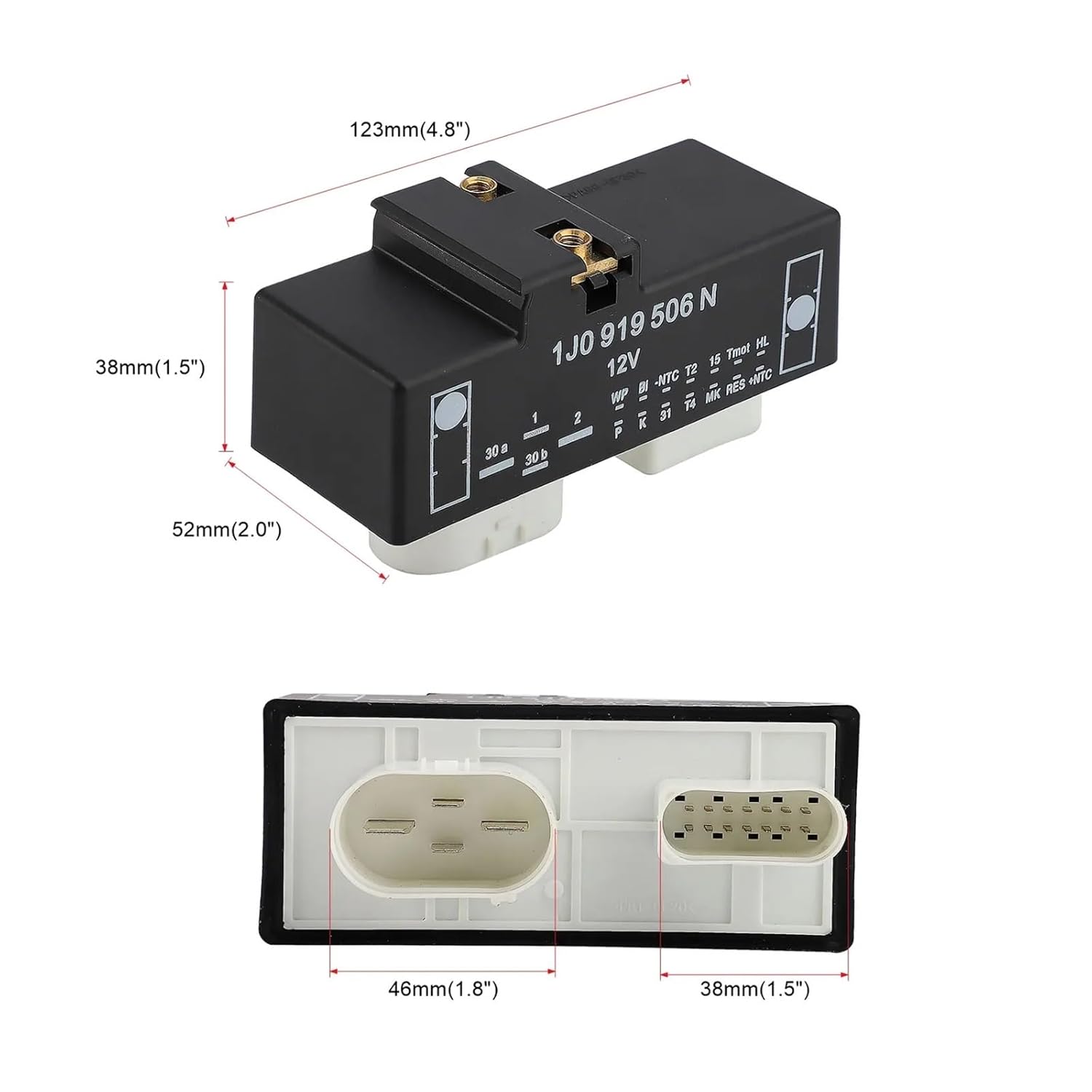 Engine Cooling Radiator Fan Control Motor Module 1J0919506N, 1J0 919 506N for VW Golf 2002-2005 Jetta 2002-2004