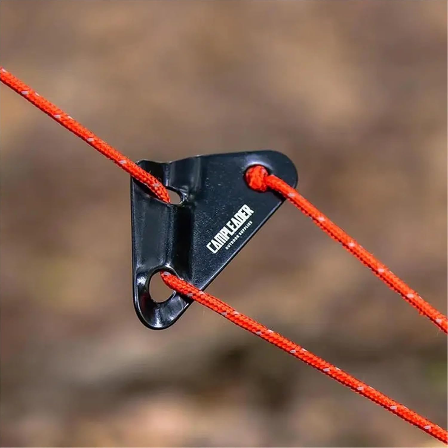 48pcs Camping Tarp Tent Guy Rope Lines Tensioner Triangle Shape with 3 Holes Guyline Adjuster Tightener Runners(Red)