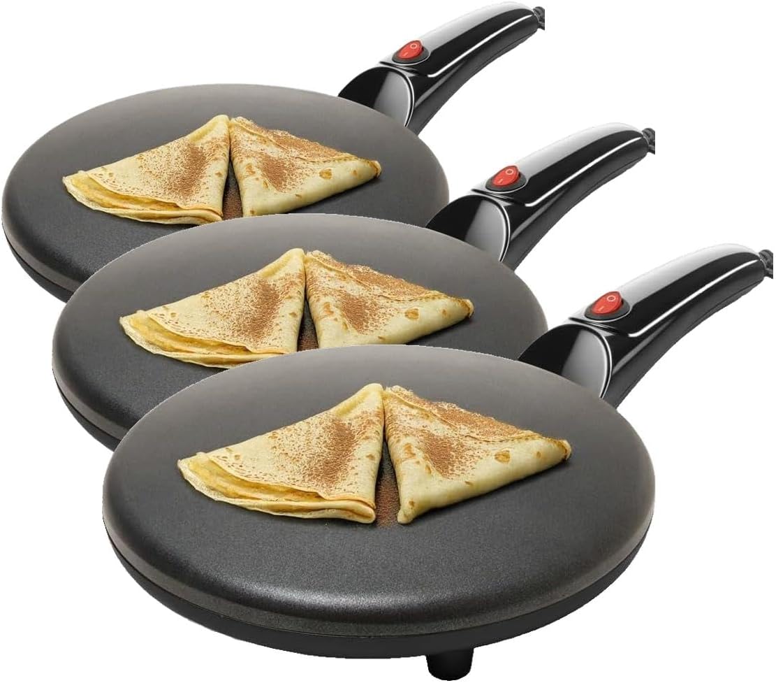 Moss & Stone White Electric Crepe Maker, 8" Portable Nonstick Crepe Pan image 5