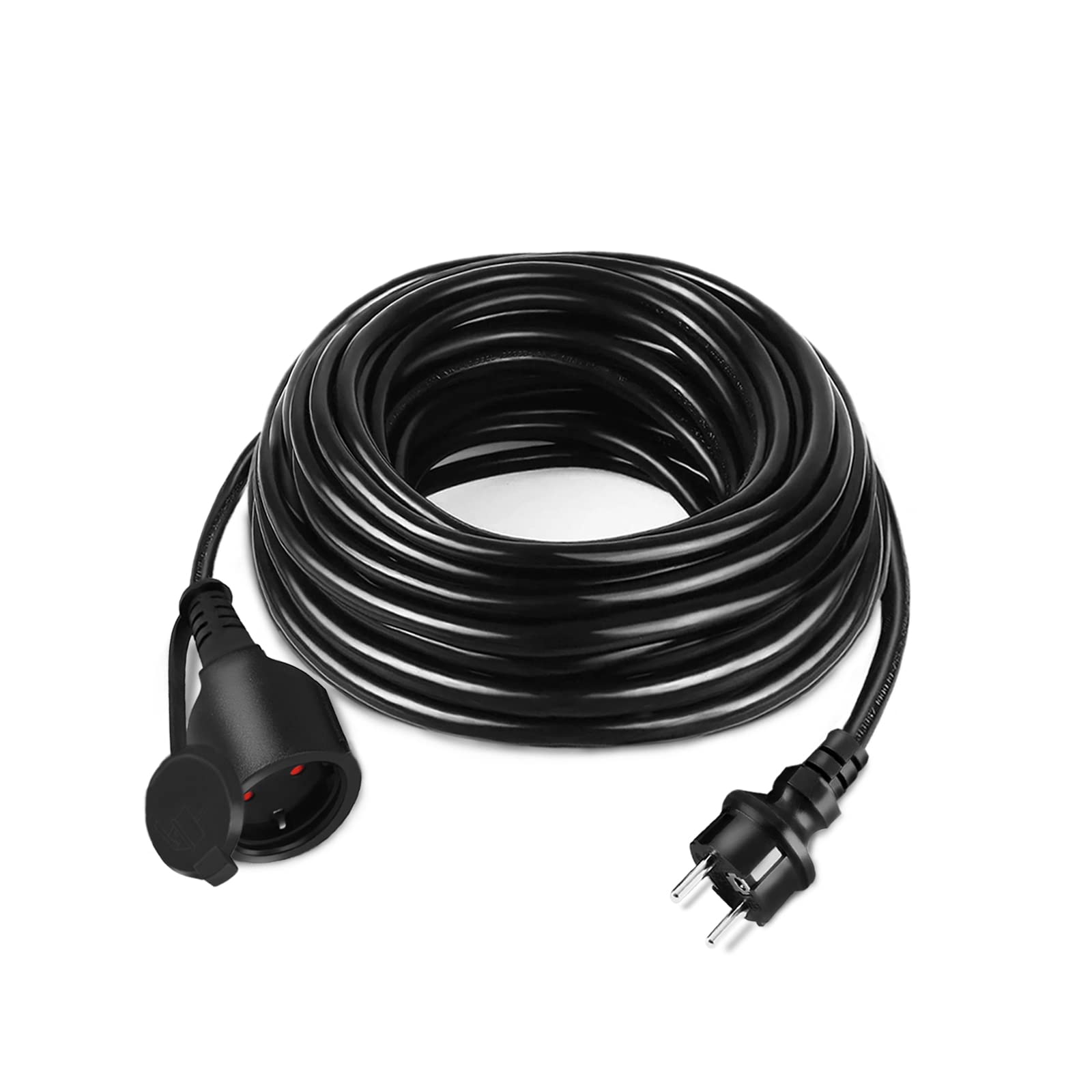 Aufun Verlängerungskabel 10m mit Schutzkappe Outdoor, Einsatz für den Außenbereichm, Verlängerung Stromkabel 3500W, 230 V IP44 mit Schuko Stecker, Schutzkontakt Baustellenkabel (10M)