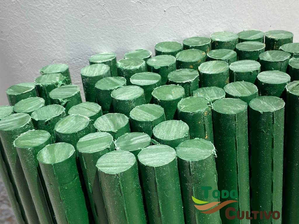 Tutor acero plastificado con punta 20mm x 1.5m. 50uds. Color verde, entutorado y guiado de plantas firme y duradero