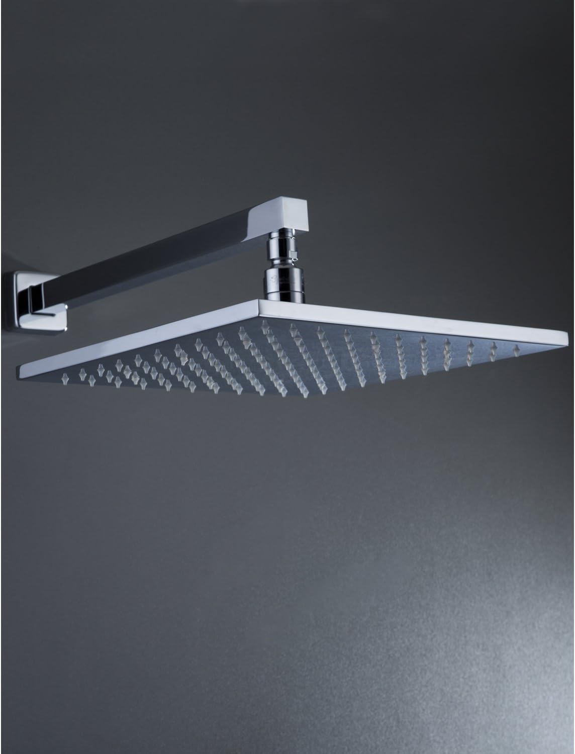 16 - Inch 3 Color Water Power Big Stainless Steel Square LED Temperature Sensitive Rainfall Shower Head ,Chrome Finish Ys-1731
