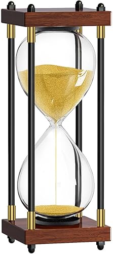 Miniatura 13 de 60 Minutes Sand Hourglasses: reloj de madera negra con temporizador de arena, reloj de arena de 1 hora, reloj de arena de 60 minutos, 1 hora de