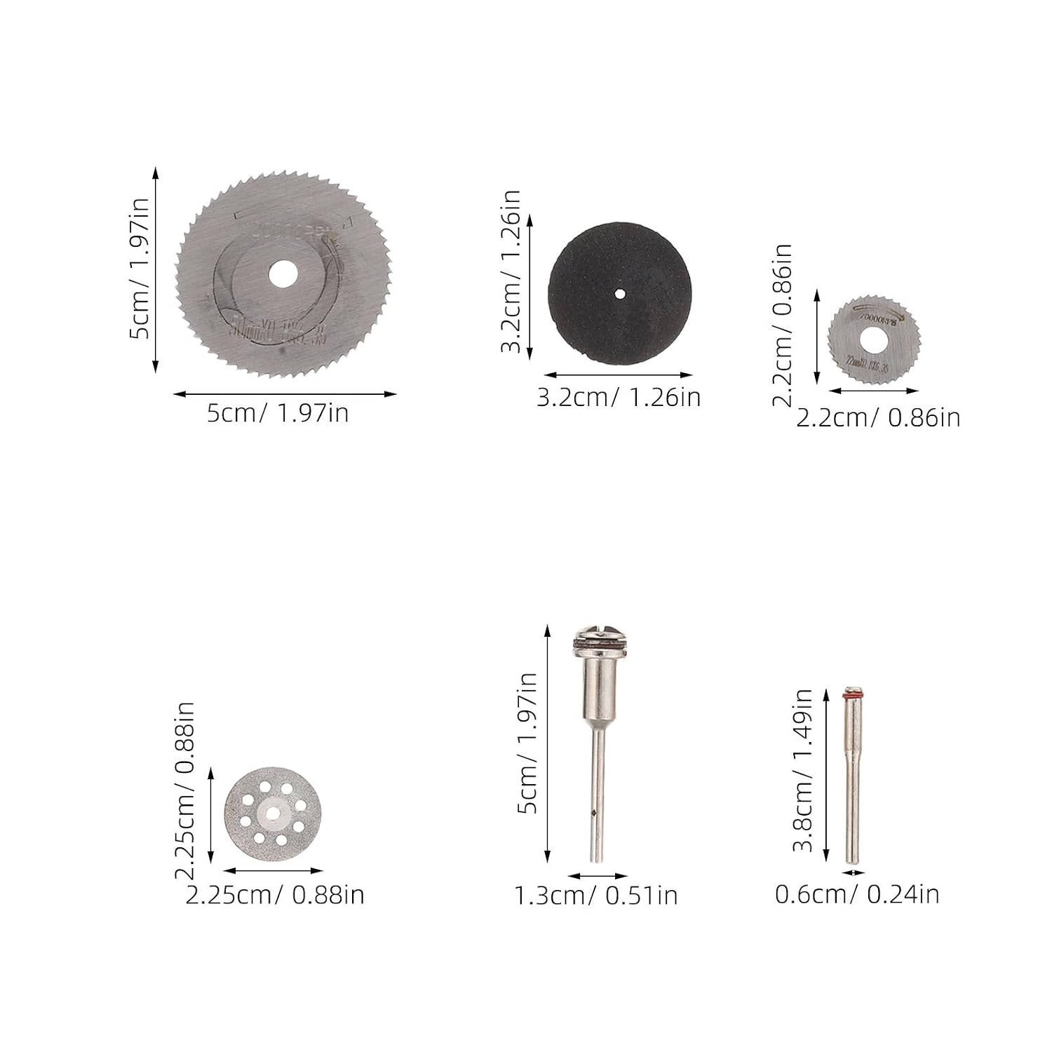SEWACC 31pcs Mini Cutting Discs Set with Mandrel Attachment Rotary Tool Kit Includes Metal Abrasive Circular Cutting Blades for Wood and Metal Rotary Accessory