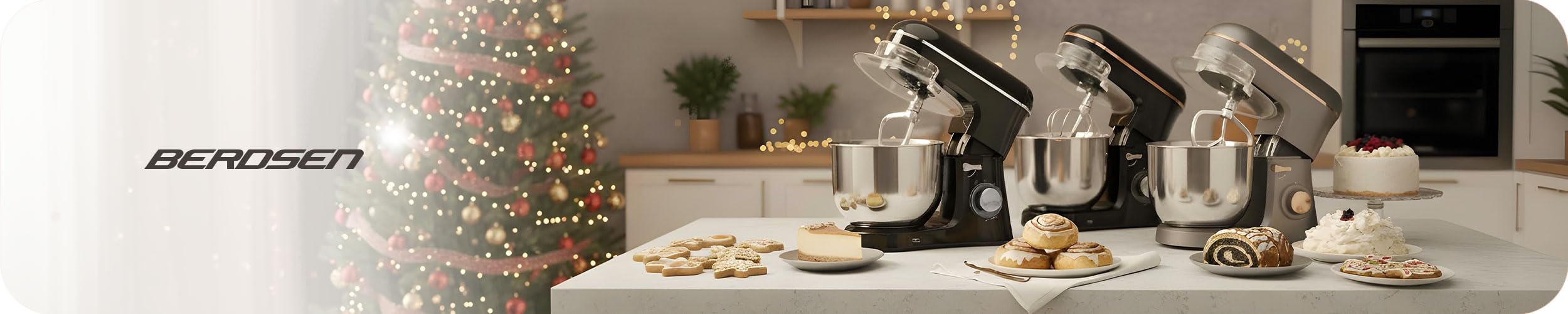 Berdsen Robot Planetarny 1400W - Mikser Kuchenny - Misa ze Stali Nierdzewnej 6 l - Wielofunkcyjny - 6 Prędkości - Czarny-srebrny