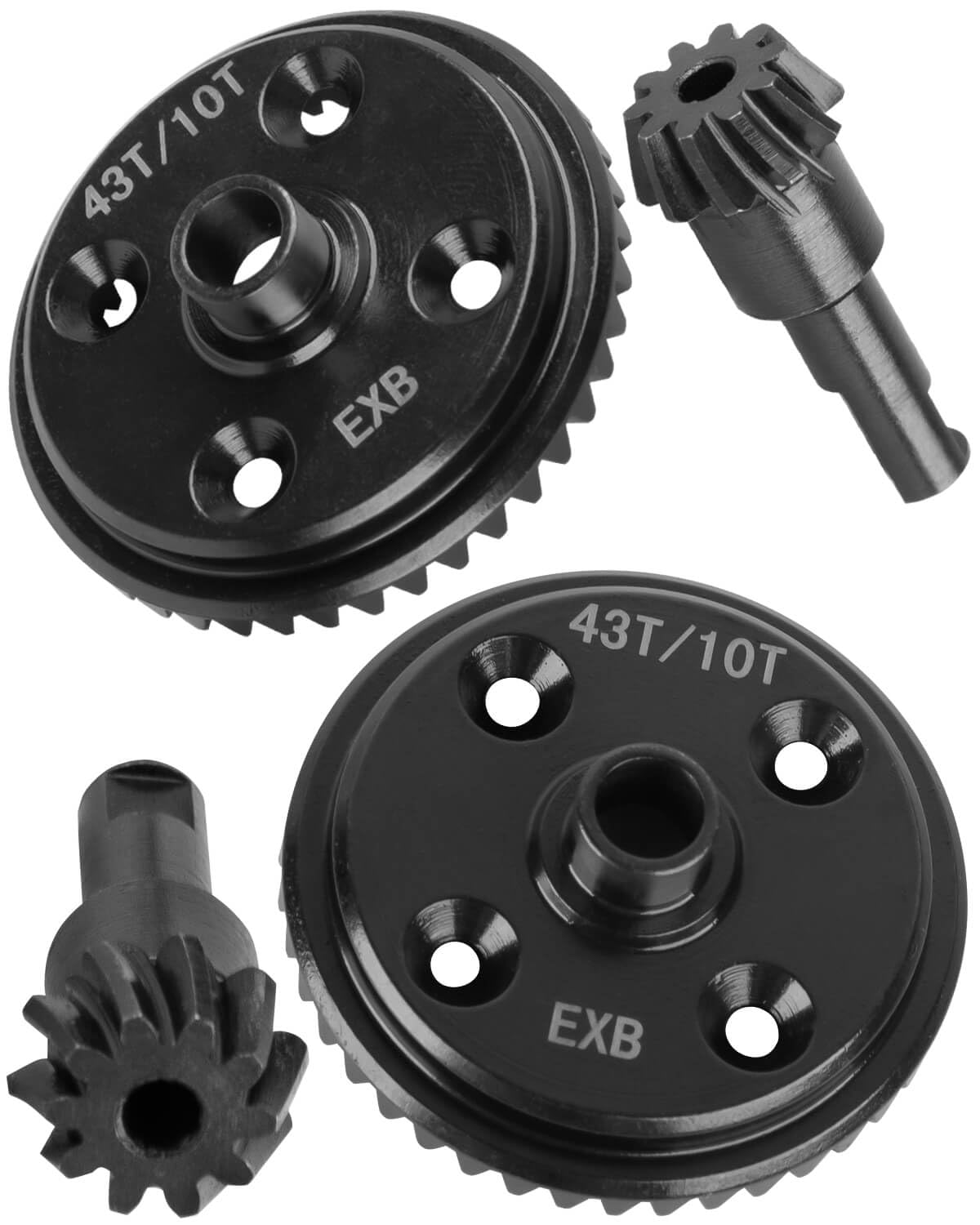 RC 43T&10T Metal Steel Diff Gear Main Diff Gear Upgrades Part for 1/8 Kraton 6S BLX EXB,Outcast 6S BLX EXB,Talion 6S BLX EXB,1/7 Mojave 6S BLX EXB,Gearbox Differential Gears Set Hops Up