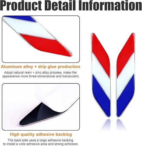 Miniatura 10 de Ziciner 2 insignias 3D de la bandera de Estados Unidos, emblema para guardabarros delanteros de automóvil, calcomanías de aleación de automóvil y