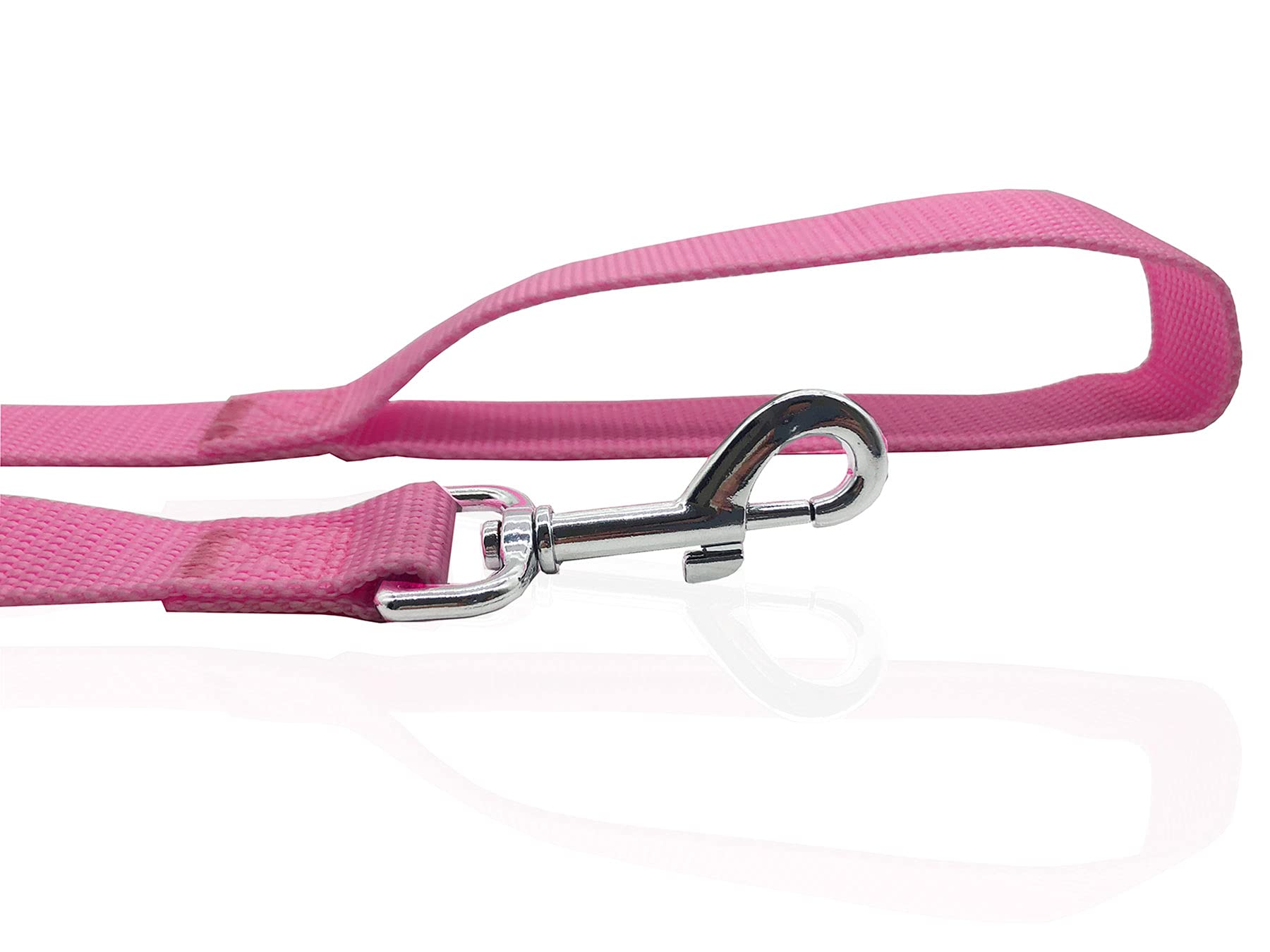 Correa de nailon para perro de 10 pies de largo, correas de entrenamiento para caminar para perros medianos y grandes, 1 pulgada de ancho (rosa)