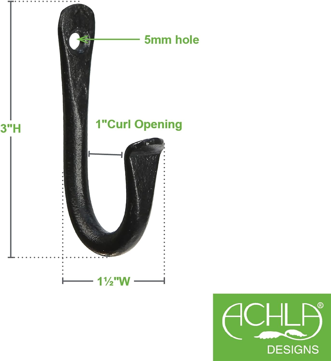 3" J-Hook, Pack of 3