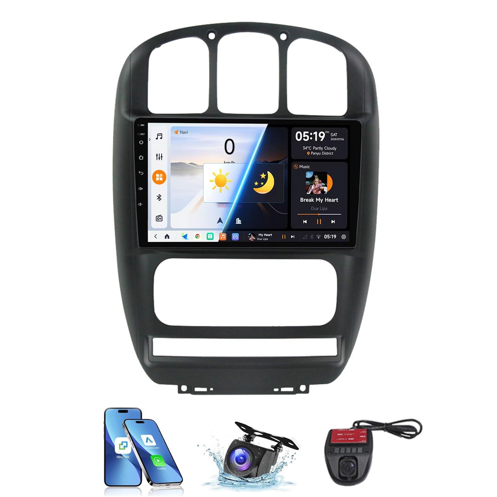 Autoradio Android 13 Chrysler Voyager GPS Bluetooth 4G tactile NF-6