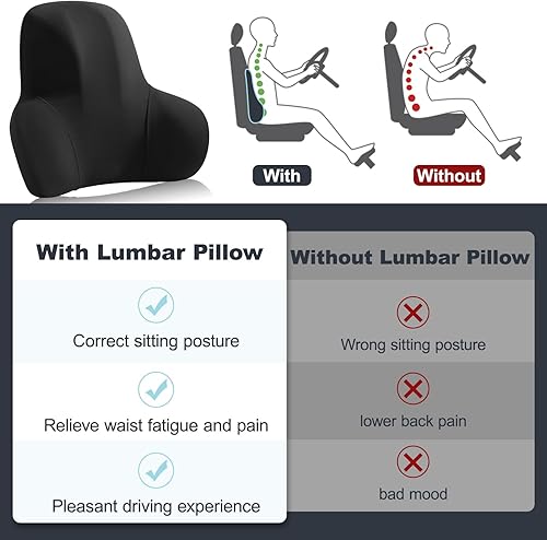 Miniatura 6 de Soporte lumbar para automóvil, soporte de espalda para asiento de conducción, alivio del dolor de espalda baja, almohada lumbar de espuma