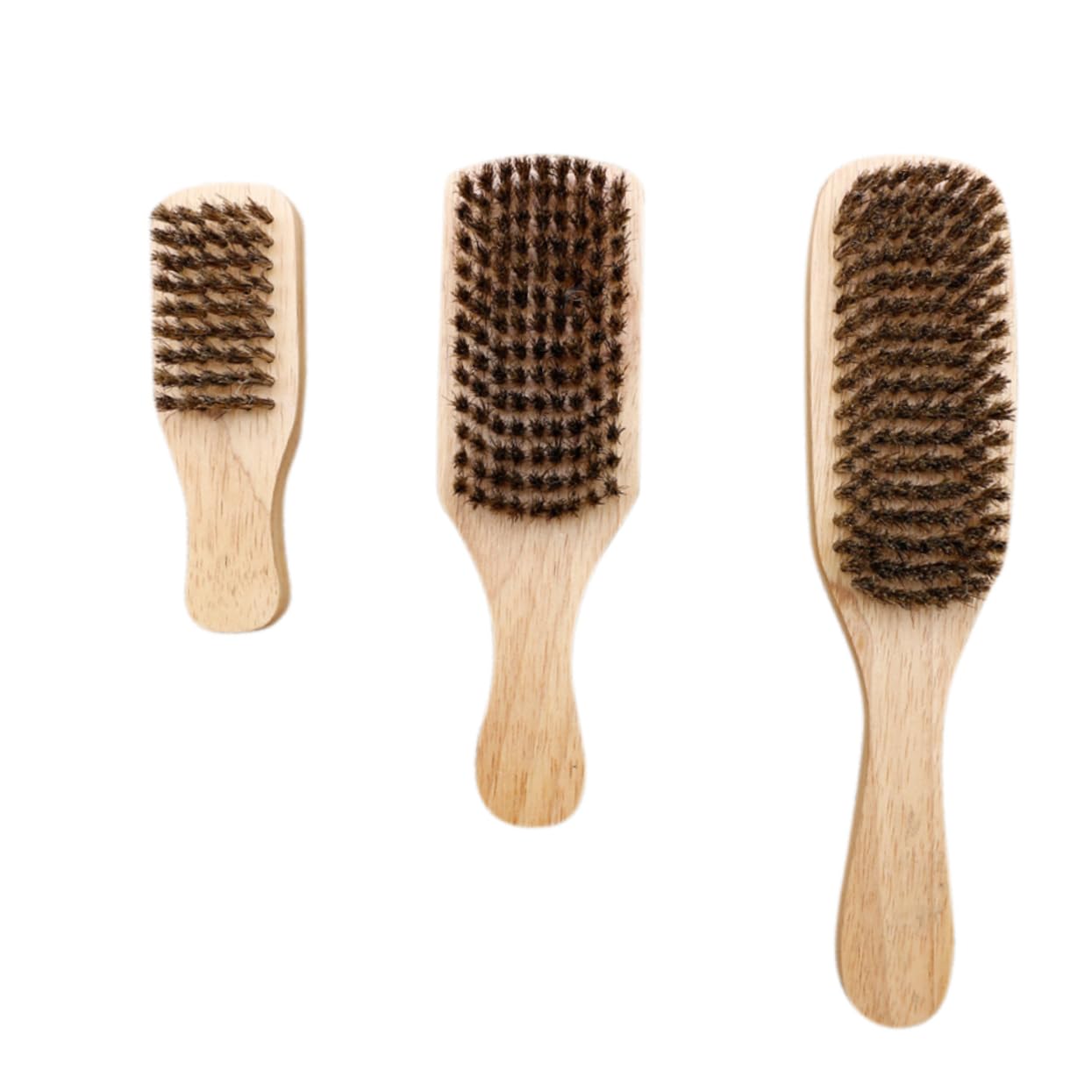 ARTSEWPLY 3Pcs Boar Bristle Beard Brush Gentle Grooming Tool for Men for All Beard Types Exfoliating Softening Straightening for Salon Home Use