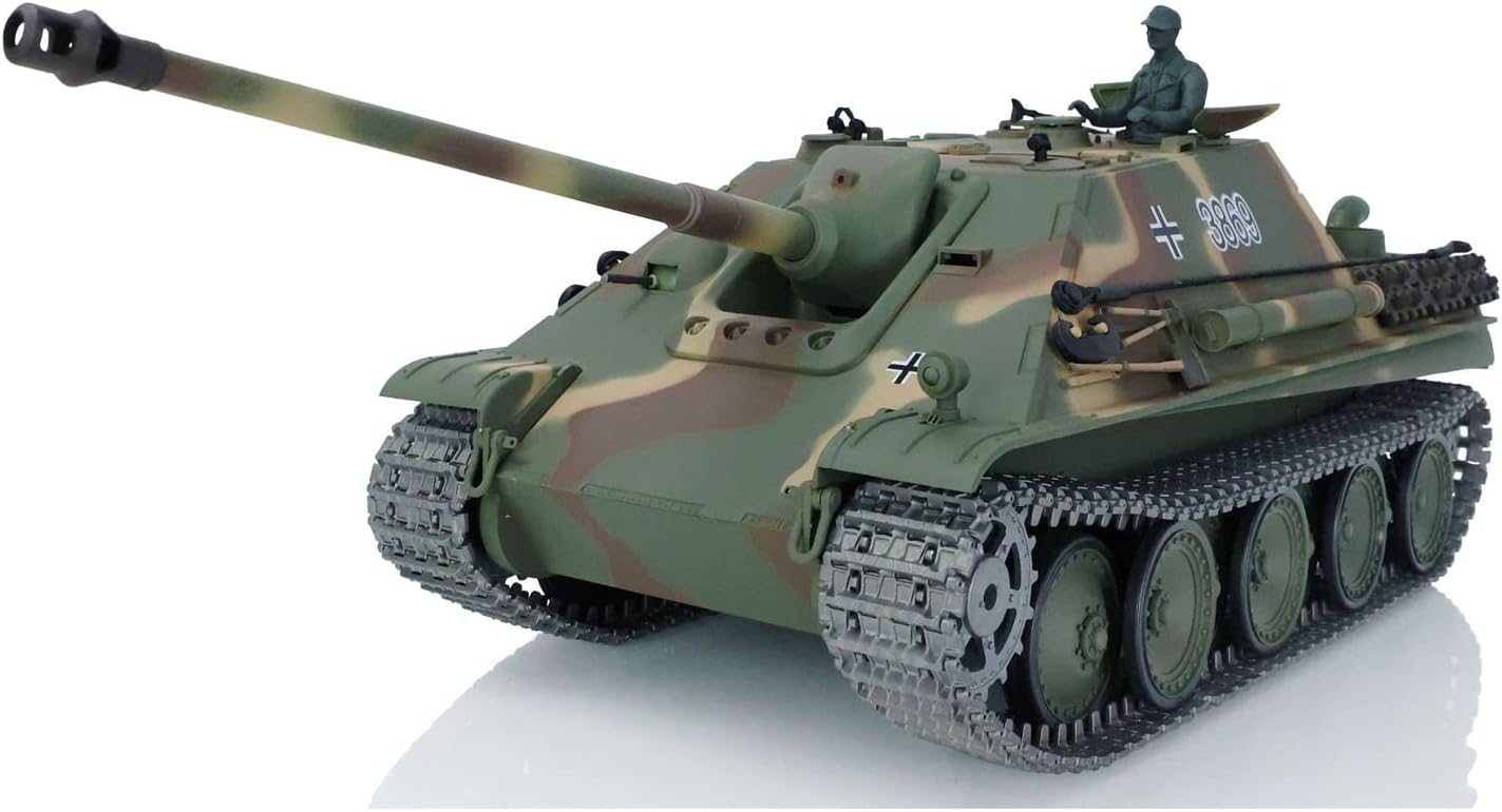 TOUCAN RC HOBBY 1/16 7.0 Upgraded Jadpanther RTR RC Tank Henglong Model 3869 Metal Tracks Drive Wheels Steel Gearbox Ir Battle Airsoft Smoke