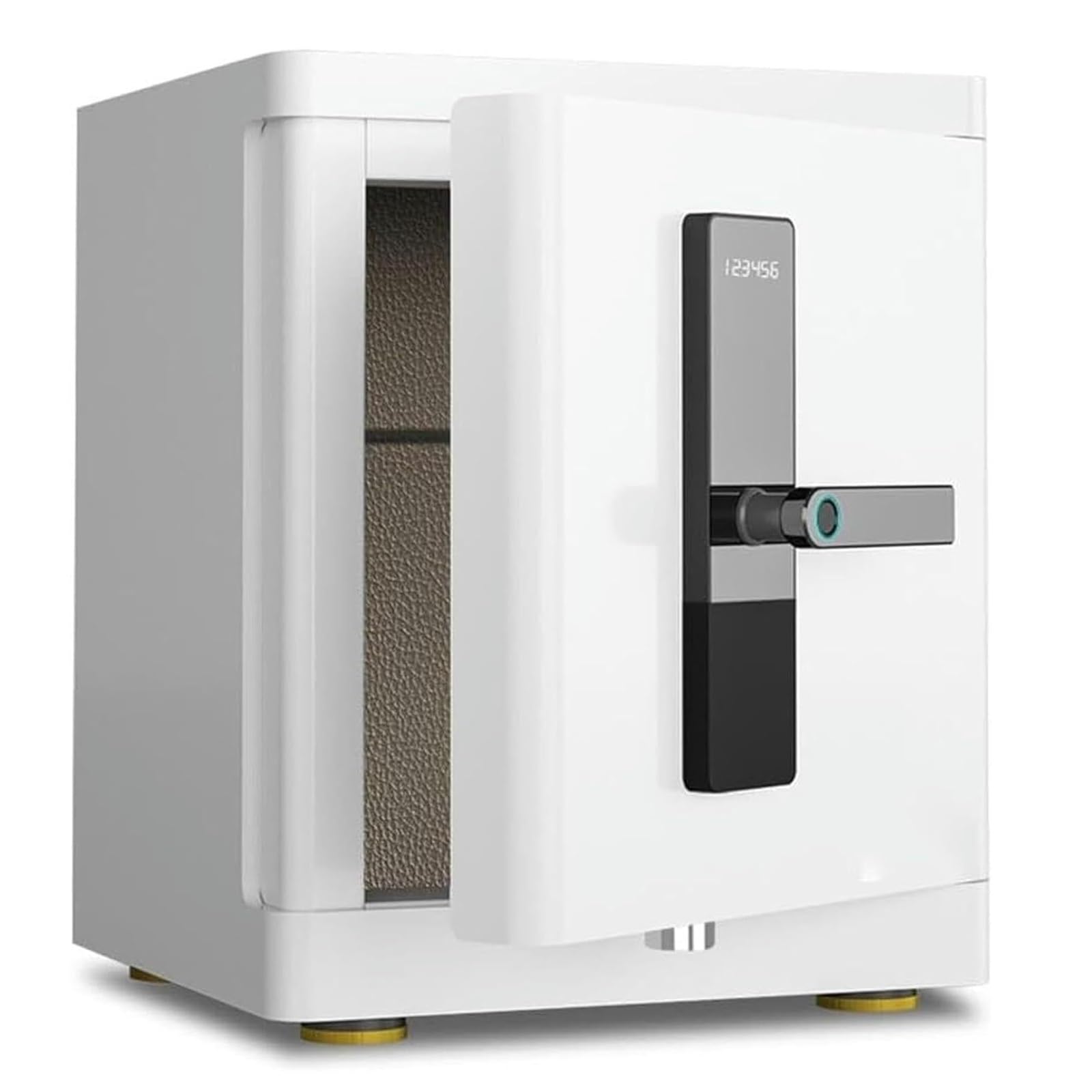 cajas fuertes Caja de seguridad electrónica de acero for el hogar con reconocimiento de huellas dactilares y pantalla LCD con combinación de contraseña oculta