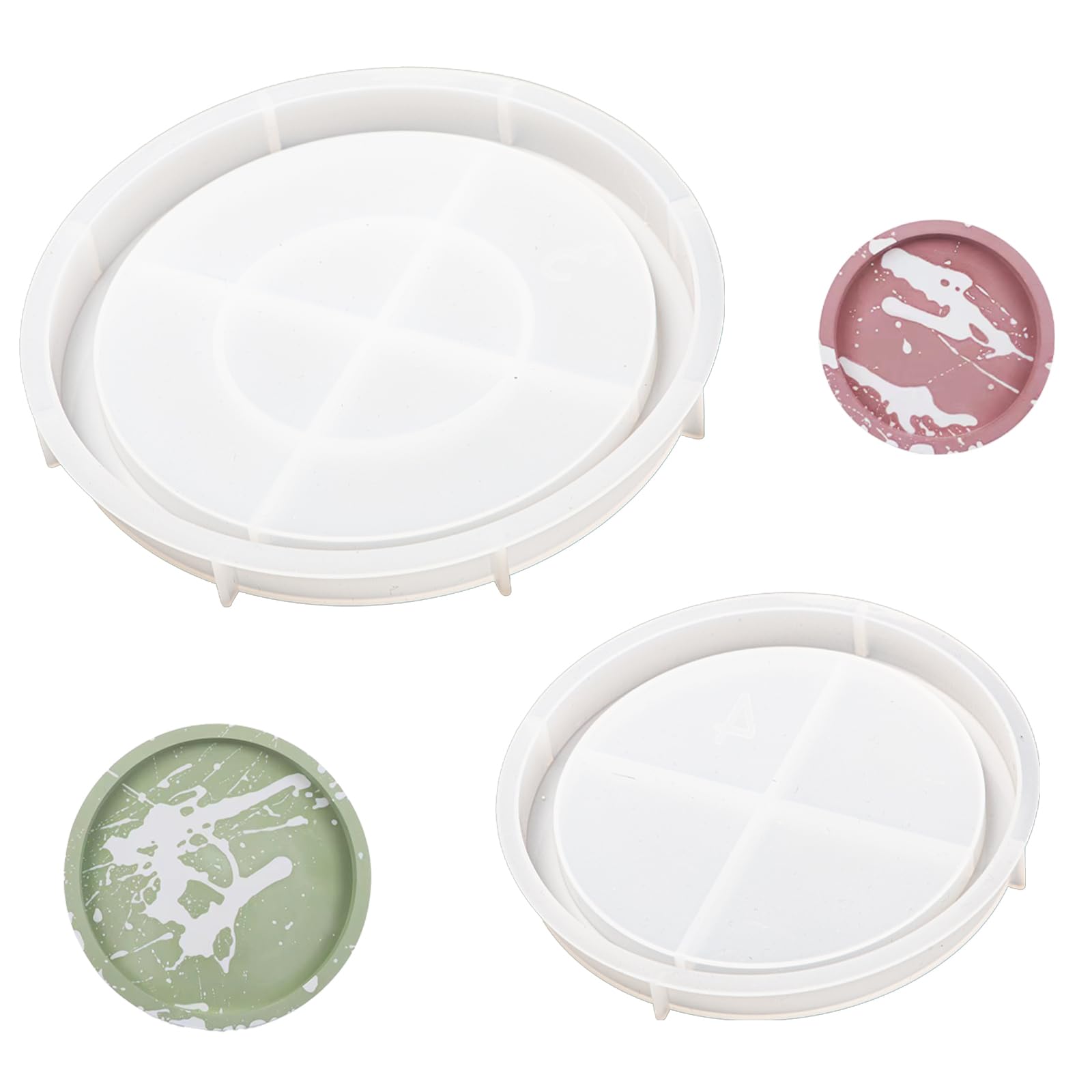 2 Pezzi Stampi Epossidici Rotondo Stampo Resina Epossidica Vassoio Rotondo in Silicone Vassoio sottobicchiere Rotondo per la Produzione di Vassoi e Oggetti di Artigianato