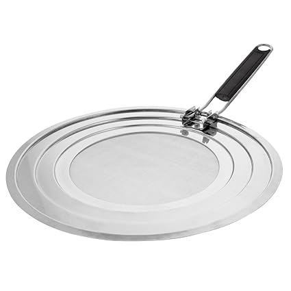 Ubersweet 12 inches Fine Mesh Splatter Screen with Non-Slip Folding Handle - 8 inches, 9.5 inches & 11 inches Size Pot & Pan Rings - Oil Guard for Safe Cooking