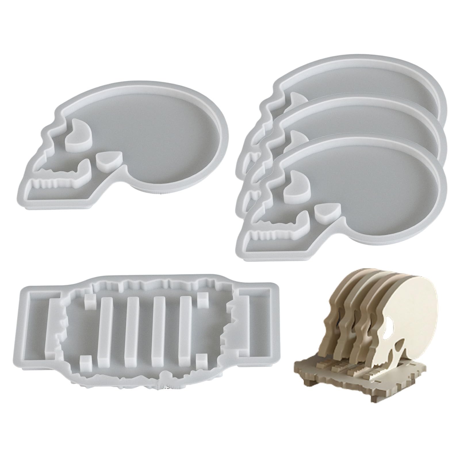 Tsophreniq Silicone Skull Coasters Casting for Crafting and Festival Decoration Craft