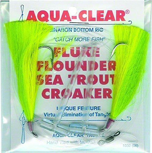 Aqua Clear FW-1FGC Hi Lo Fluke Flounder Trout Croaker, Green Chart Hair