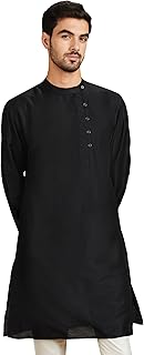 Amazon Brand - Symbol Men's Rayon Solid Festive Embellished Long Kurta (Regular Fit) Price In India