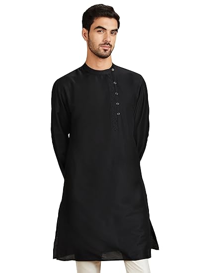 Men's Festive Embellished Long Kurta (Regular Fit)
