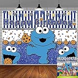 Cookie Monster Backdrop Princess for Birthday Baby Shower Party Supplies Banner Background Photography Decoration Background 7x5ft