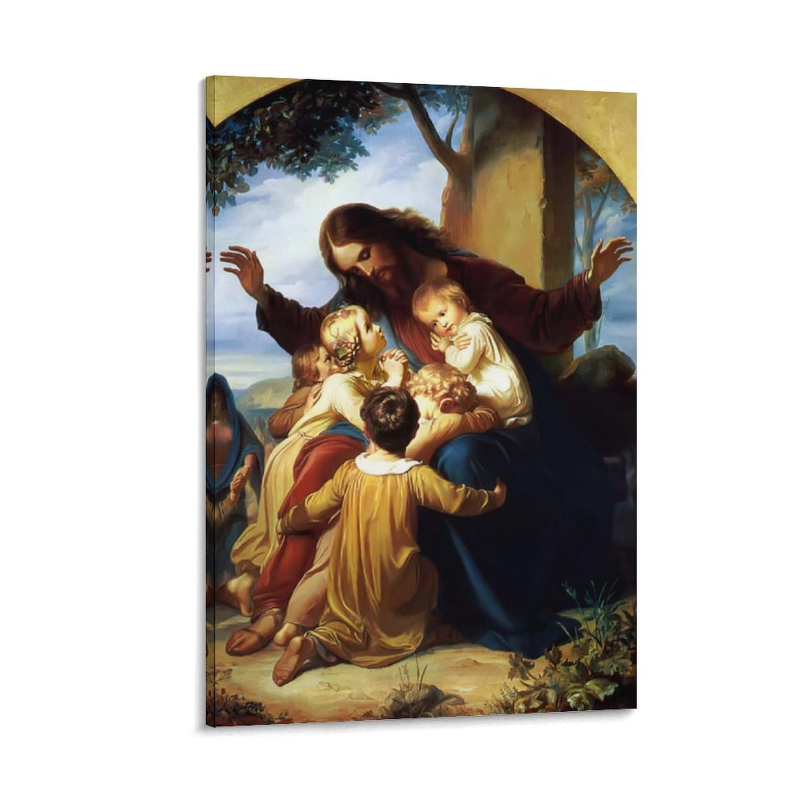 Artist Greg_Olsen ART Let The Children Come to Me Painting Poster Wall Art Poster Scroll Canvas Painting Picture Living Room Decor Home 16x24inch(40x60cm)