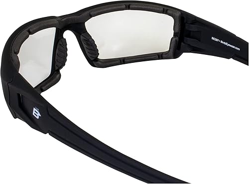 Miniatura 8 de Birdz Gafas Osprey 24 Fotocromáticas de Seguridad para Motocicleta para Hombres o Mujeres Acolchado de Espuma Negro Marco con Lentes Que Se
