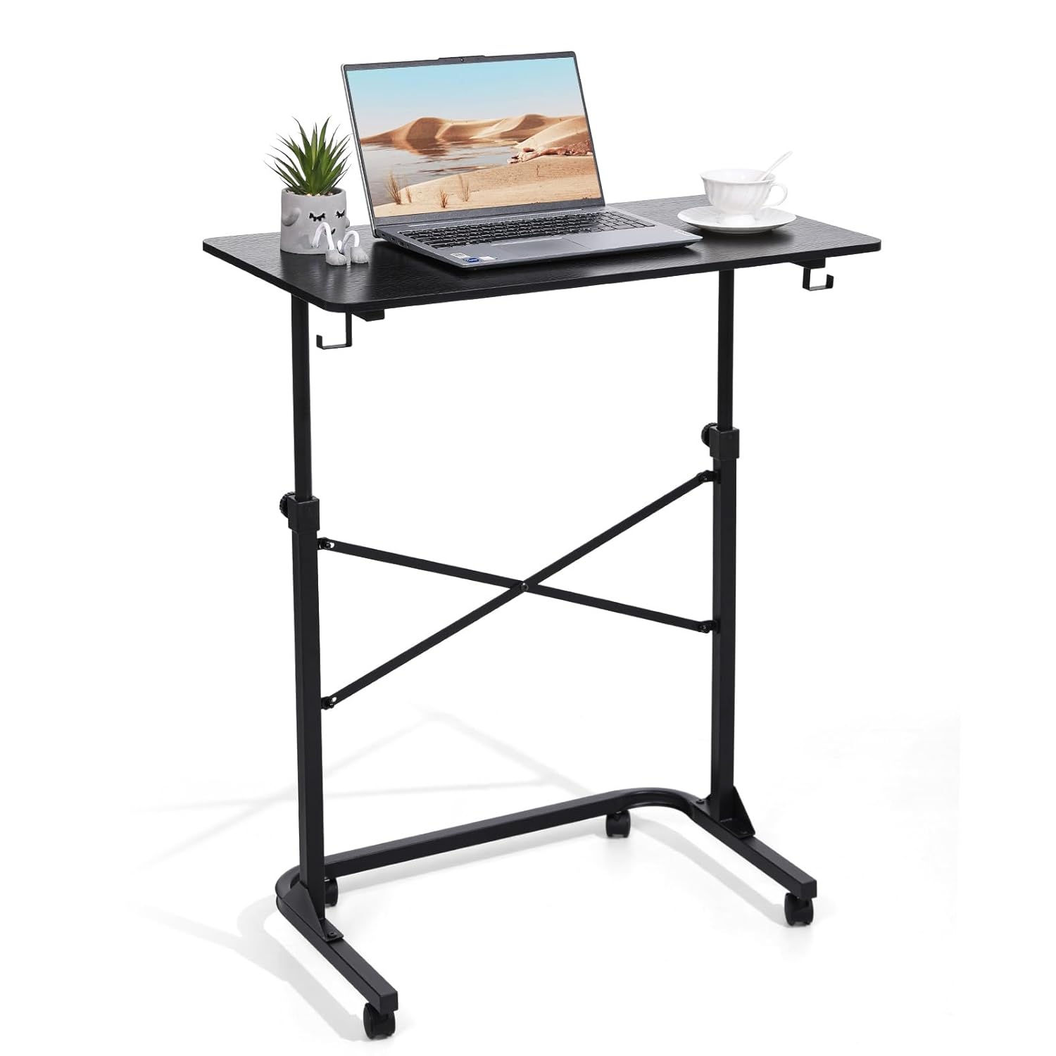 Treadmill Desk Adjustable Height 28-49 Inch Rolling Standing Desk with Wheels Portable Laptop Table for Walking Pad Spin