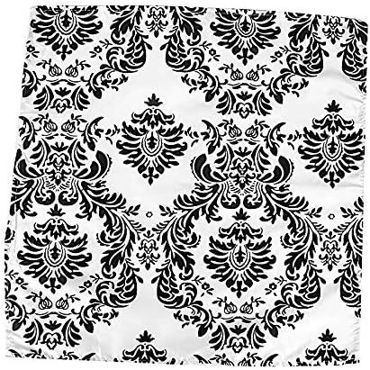 100 pcs 20-Inch Black and White Damask Flocking Taffeta Linen Napkins - Wedding Party Events Restaurant Tableware Home