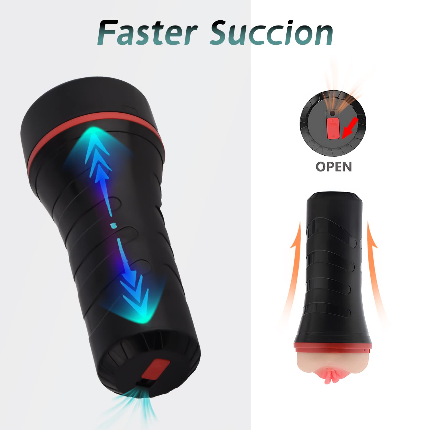 Masturbtore Uomo Automatico Realistico con Aspirazione Masturbtore per Uomini Sex Toys Masturbatore Uomo Sexy Shop Hot Oggetti Masturbatore Maschile Masturazione Realistico Uomo… (Nero)