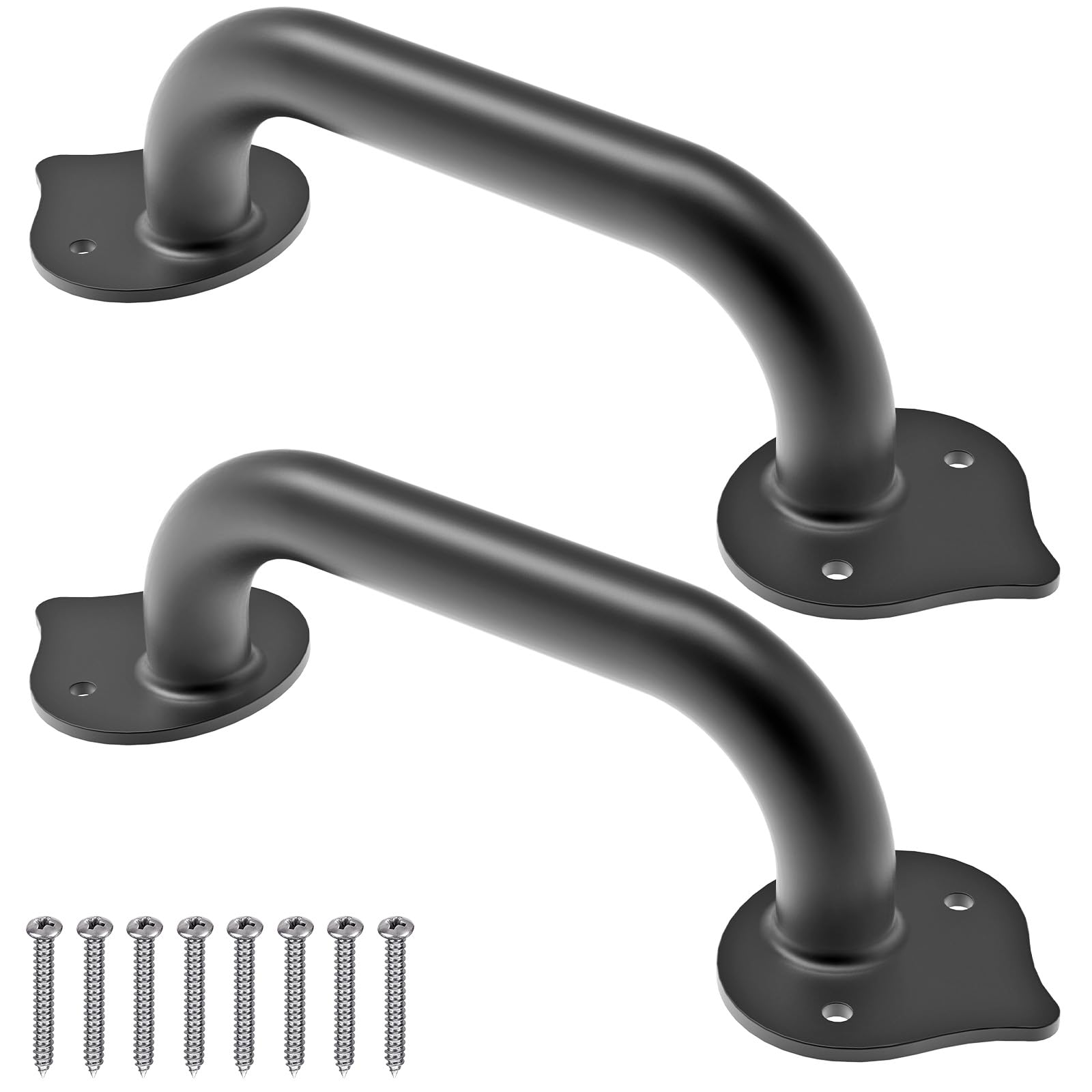 Dolibest Pull Door Handle, 23cm Barn Sliding Gate Handle 2pcs Heavy Duty Metal Internal Grab Handle Grip for Outdoor Wooden Gate/Garage/Front Door/Bathroom/Cabinet/Drawer/Closet with Hardware