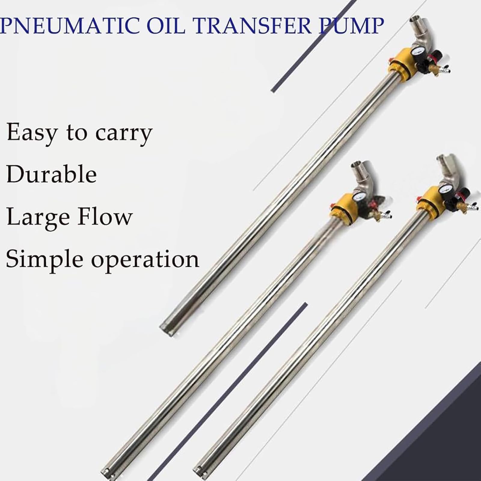 Pompa do przenoszenia oleju pneumatycznego – pneumatyczna pompa chemiczna z manometrem i zaworem bezpieczeństwa do wydajnego transportu oleju napędowego i oleju hydraulicznego, natężenie przepływu 130