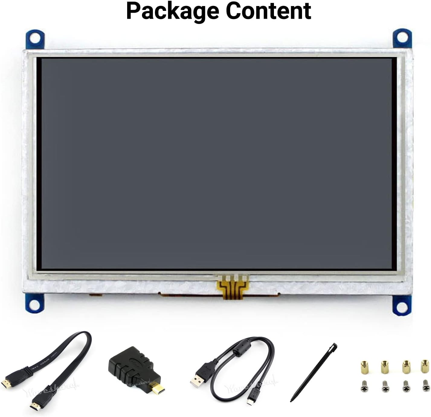 waveshare 5inch Resistive Touch Screen LCD (B) 800×480 HDMI Display Compatible with Raspberry Pi 5/4B/3B/Zero/Zero W/Zero 2W/Pico/Pico W/Pico WH