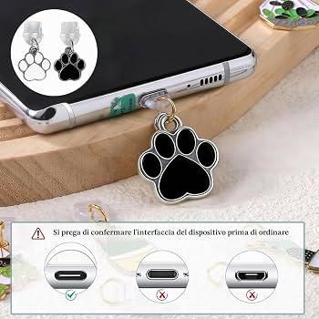 Wusideday Confezione da 2 tappi antipolvere di tipo C con ciondoli a di gatto, tappi antipolvere impermeabili, protezione per porta USB C, per la maggior parte dei telefoni di tipo C Wusideday Confezione da 2 tappi antipolvere di tipo C con ciondoli a di gatto, tappi antipolvere impermeabili, protezione per porta USB C, per la maggior parte dei telefoni di tipo C