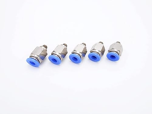 Vista 198 de Empuje para conectar conexión de tubo de 1/8" OD x 1/4" macho NPT rosca, línea de agua recta macho neumática, conectores de empuje rápido