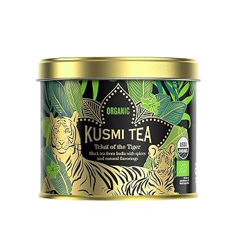 Kusmi Tea - Tchai of the Tiger - Organic Indian Black Tea with Spices - Chai Tea - Organic Flavored Black Tea - Created in Collaboration with WWF - Loose Leaf Tea - Tin Box of 3.5 oz