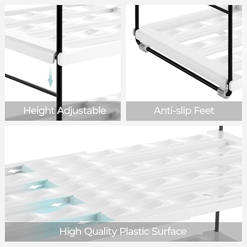 Miniatura 6 de Organizador de botellas de agua para gabinete, estante de almacenamiento de botellas de agua expandible de 3 niveles, organizador de vasos ajustable