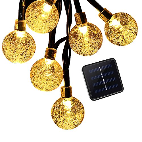 Mieres, Starry String Crystal Ball Covers, Waterproof Security Atmosphere Solar Light for Christmas, Holiday, Homes Ambiance, 30 LED, Warm White