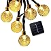 LS-EPOCH Solar light 30 LED String Light with Crystal Ball Covers,Waterproof Security Solar Light for Christmas ,Holiday,Party (Warm White)