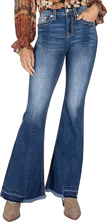 Miss Me High Rise Super Flare Medium Wash Size 31