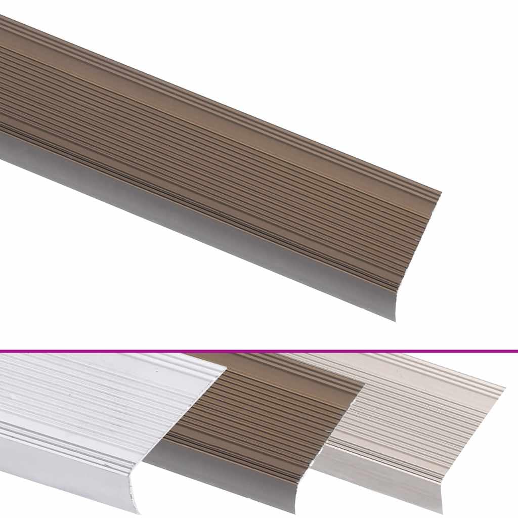Gecheer Cantoneras para Escalera de Aluminio, Protección Estética Marrón, 100 cm, Fácil Instalación con Cinta Adhesiva