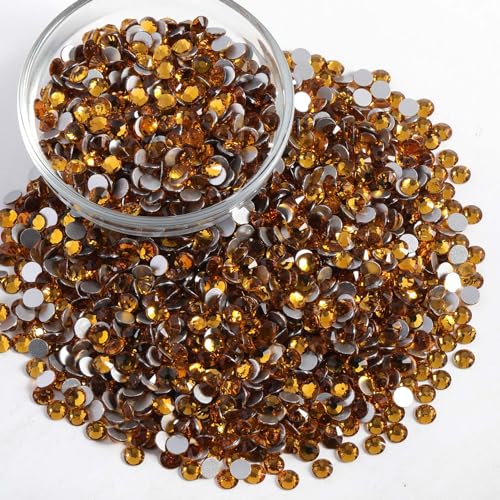 Image of Beadsland Flat Back Crystal Rhinestones Bulk, Topaz, SS30, 2880pcs